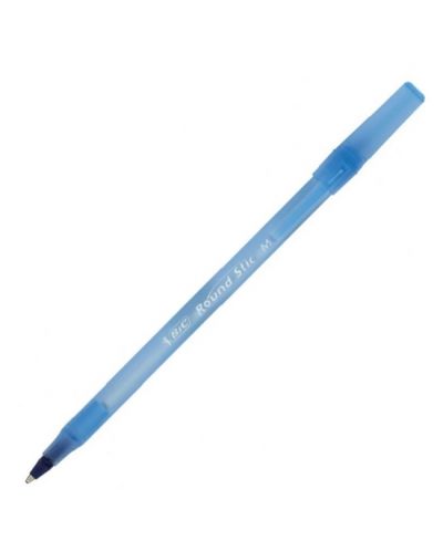 Химикалка Bic - Round Stic, 1.0 mm, синя - 1