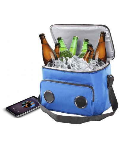 Хладилна чанта с вградена колонка Cellularline - 10914, синя - 2