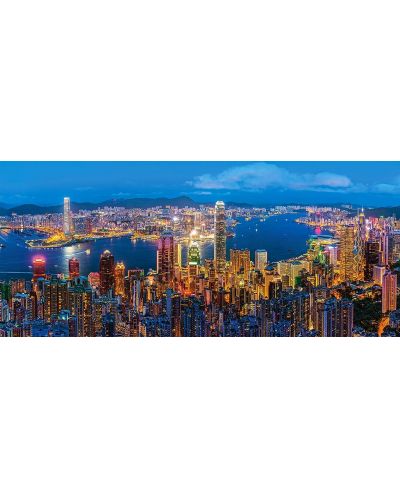 Панорамен пъзел Castorland от 600 части - Залез в Хонг Конг - 2