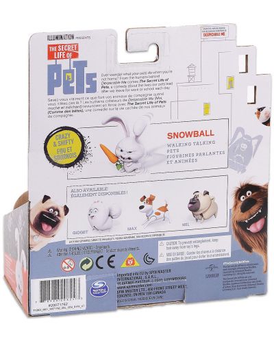 Ходеща и говореща фигура Secret Life of Pets - Сами вкъщи, Snowball - 3