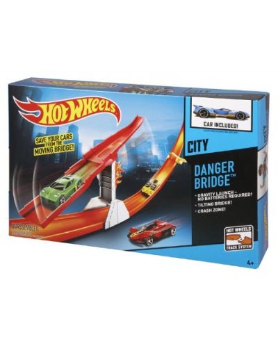 Писта с количка Hot Wheels - City Danger Bridge - 2