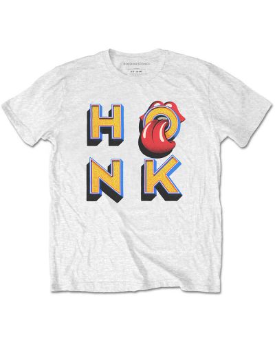 Тениска Rock Off The Rolling Stones - Honk Letters, бяла - 1