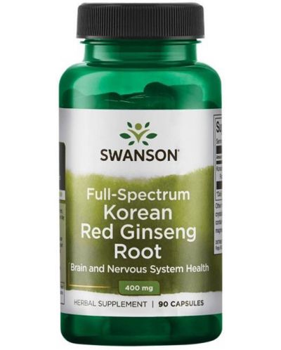 Full Spectrum Korean Red Ginseng Root, 400 mg, 90 капсули, Swanson - 1