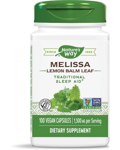 Melissa Lemon Balm Leaf, 500 mg, 100 капсули, Nature's Way - 1