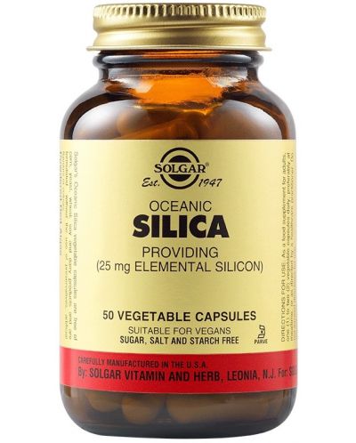 Oceanic Silica, 25 mg, 50 растителни капсули, Solgar - 1