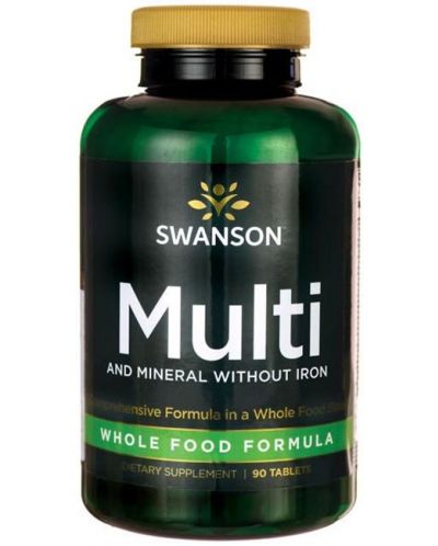 Multi and Mineral without Iron, 90 таблетки, Swanson - 1