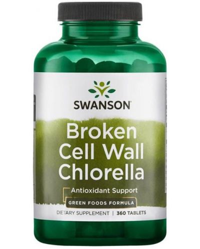 Broken Cell Wall Chlorella, 360 таблетки, Swanson - 1