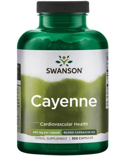 Cayenne, 450 mg, 300 капсули, Swanson - 1