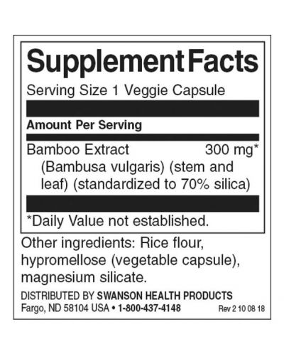 Bamboo Extract, 60 растителни капсули, Swanson - 2