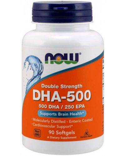 DHA, 500 mg, 90 капсули, Now - 1