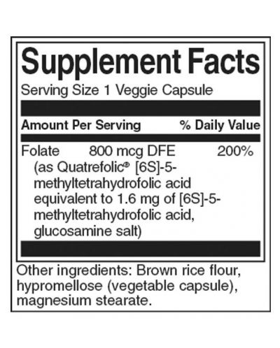 Folate, 800 mcg, 30 растителни капсули, Swanson - 2