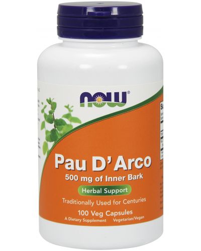 Pau D'Arco, 500 mg, 100 растителни капсули, Now - 1