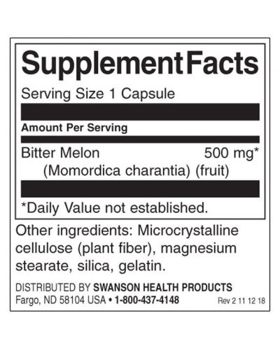 Bitter Melon, 500 mg, 60 капсули, Swanson - 2