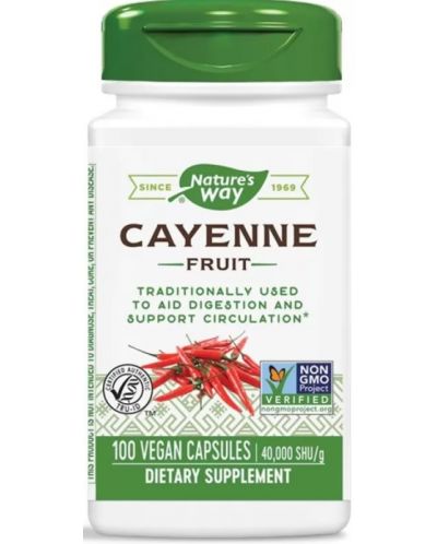 Cayenne Fruit, 450 mg, 100 капсули, Nature's Way - 1