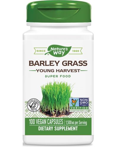 Barley Grass, 500 mg, 100 капсули, Nature's Way - 1