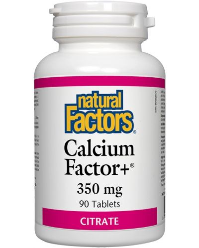 Calcium Factor+, 350 mg, 90 таблетки, Natural Factors - 1