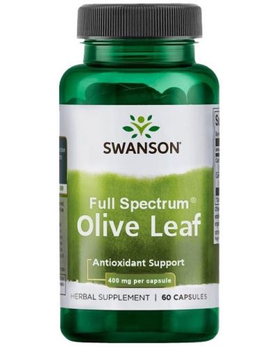 Full Spectrum Olive Leaf, 400 mg, 60 капсули, Swanson - 1