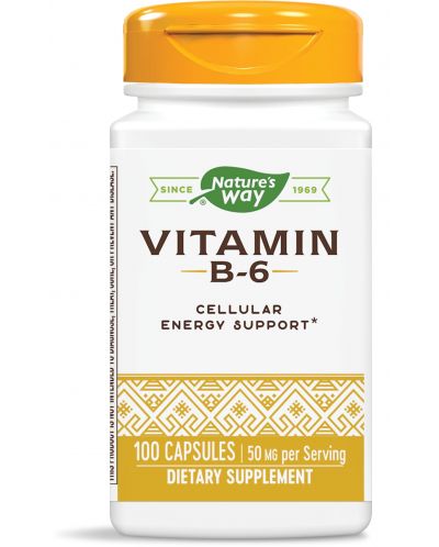 Vitamin B-6, 50 mg, 100 капсули, Nature's Way - 1