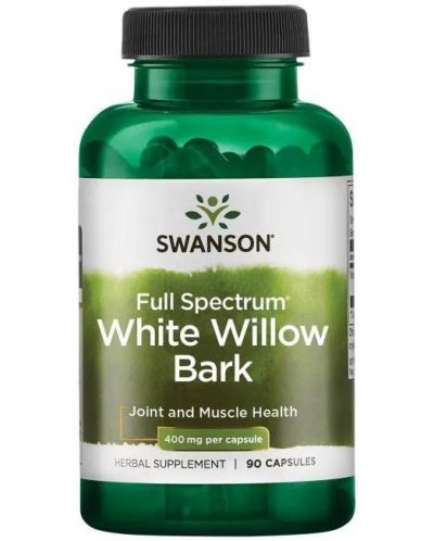 Full Spectrum White Willow Bark, 400 mg, 90 капсули, Swanson - 1