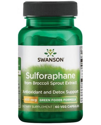 Sulforaphane, 400 mcg, 60 капсули, Swanson - 1