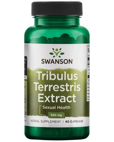 Tribulus Terrestris Extract, 500 mg, 60 капсули, Swanson - 1