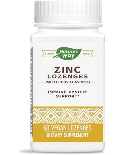 Zinc Lozenges, 60 таблетки, Nature’s Way - 1