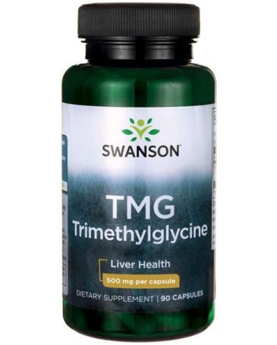 TMG Trimethylglycine, 500 mg, 90 капсули, Swanson - 1