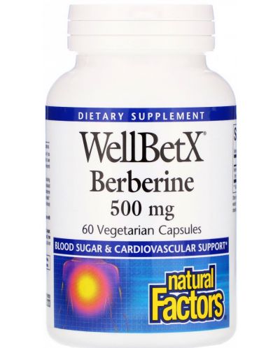 WellBetX Berberine, 500 mg, 60 капсули, Natural Factors - 1