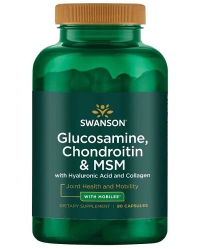 Glucosamine, Chondroitin & MSM, 90 капсули, Swanson - 1
