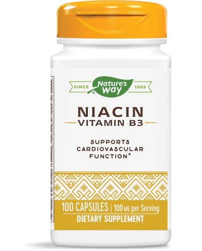 Niacin, 100 mg, 100 капсули, Nature's Way - 1