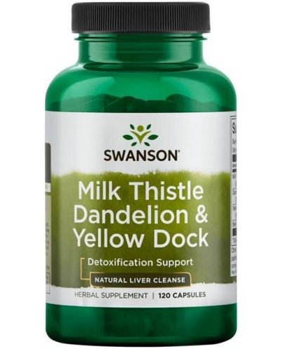 Milk Thistle, Dandelion & Yellow Dock, 120 капсули, Swanson - 1