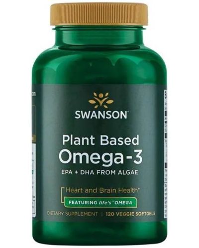 Plant Based Omega-3, 120 меки капсули, Swanson - 1