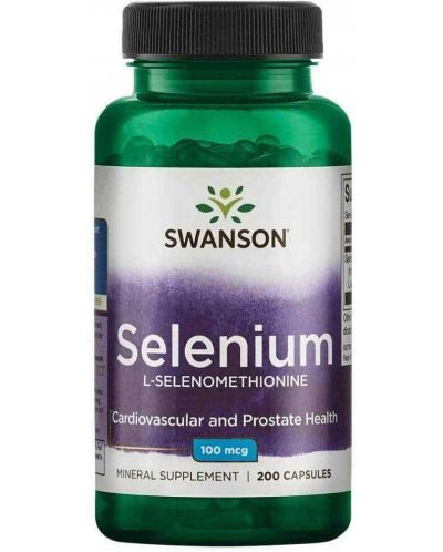 Selenium L-Selenomethionine, 100 mcg, 200 капсули, Swanson - 1