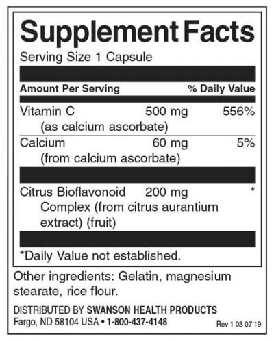 Buffered Vitamin C with Bioflavonoids, 100 капсули, Swanson - 2