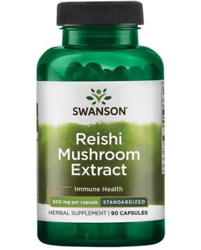 Reishi Mushroom Extract, 500 mg, 90 капсули, Swanson - 1