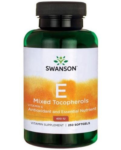 Vitamin E Mixed Tocopherols, 400 IU, 250 меки капсули, Swanson - 1