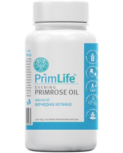 Evening Primrose Oil, 500 mg, 100 капсули, PrimLife - 2