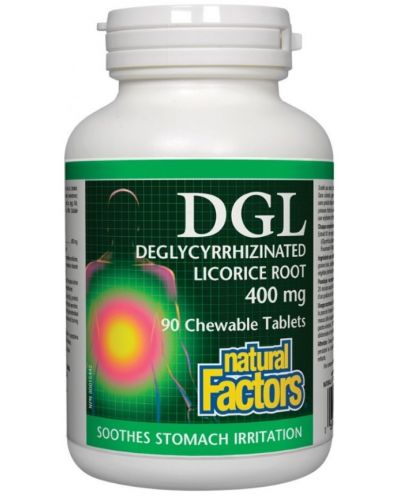 DGL, 400 mg, 90 дъвчащи таблетки, Natural Factors - 1