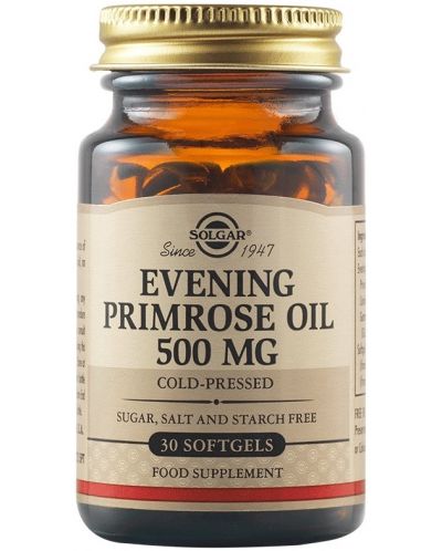 Evening Primrose Oil, 500 mg, 30 меки капсули, Solgar - 1