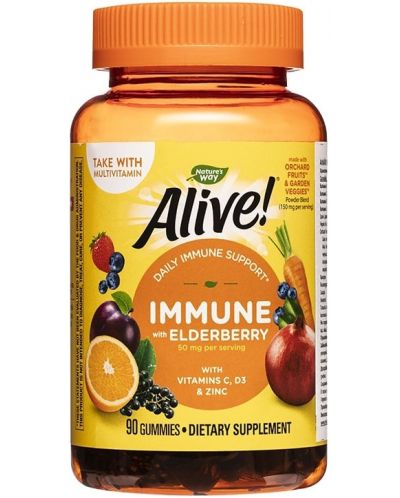 Alive Immune Gummies, 90 желирани таблетки, Nature's Way - 1