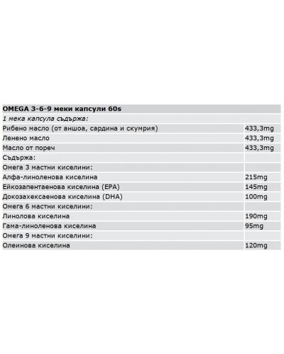 Omega 3-6-9, 60 меки капсули, Solgar - 2