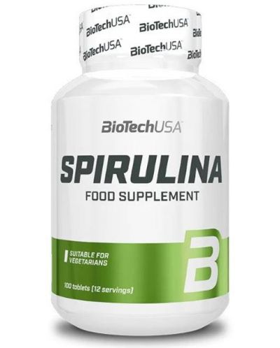 Spirulina, 450 mg, 100 таблетки, BioTech USA - 1