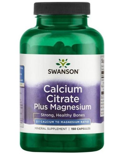Calcium Citrate Plus Magnesium, 150 капсули, Swanson - 1