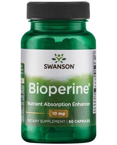 Bioperine, 10 mg, 60 капсули, Swanson - 1