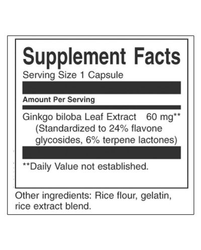 Ginkgo Biloba Extract, 60 mg, 30 капсули, Swanson - 2
