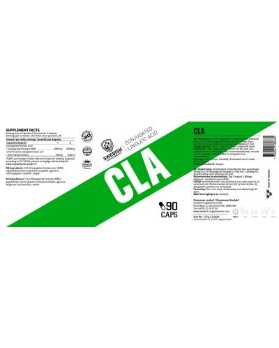 CLA, 1000 mg, 90 капсули, Swedish Supplements - 2