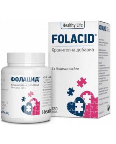 Folacid, 0.4 mg, 120 таблетки, Healthy Life - 1