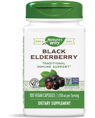 Black Elderberry, 100 капсули, Nature's Way - 1