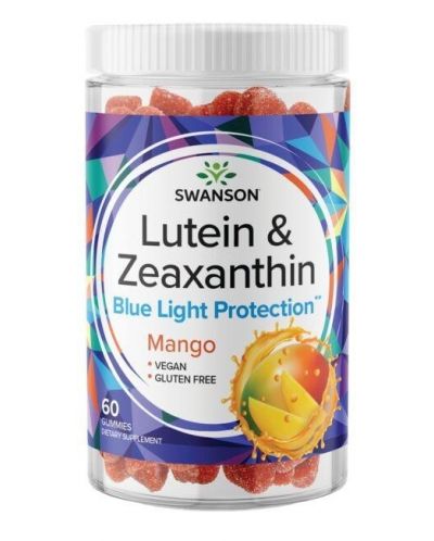 Lutein & Zeaxanthin, манго, 60 дъвчащи таблетки, Swanson - 1