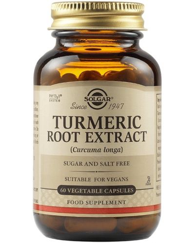 Turmeric Root Extract, 60 растителни капсули, Solgar - 1